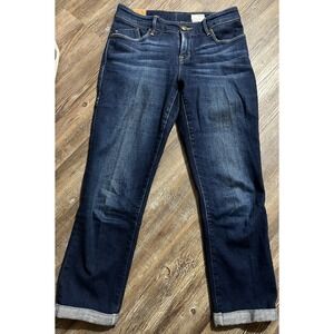Y2K Dylan George Made In USA‎ Skinny Crop Cuffed Women's Blue Jeans Size 28
